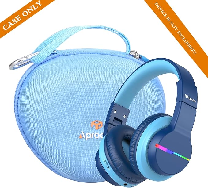 Aproca Kids Headphones Case Compatible with iClever BTH12 / HS19 / BTH26 Kids Bluetooth Headphones, Storage Hard Bag -Sky Blue (Case Only) - Image 4