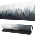 Desk Mat,Large Mouse Pad 31.5x11.8 Inch XL Extended Gaming Mouse Pad Mat with Non-Slip Base Stitched Edges Mousepad for Computer,Office,Keyboard and Laptop - Fog Misty Forest by Unknown