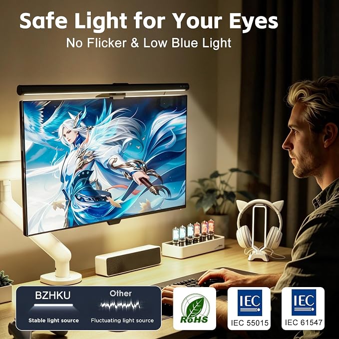 16.6" RGB Monitor Light Bar, LED Lighting for Flat Computer Monitors - Image 4