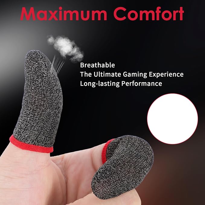 12 Pack Gaming Finger Sleeves, Ultra-Thin Silver Fiber Gaming Thumb Sleeves Compatible with All Touchscreen Devices, 0.3mm dedales Gamer for Enhanced Touchscreen Sensitivity - Image 6