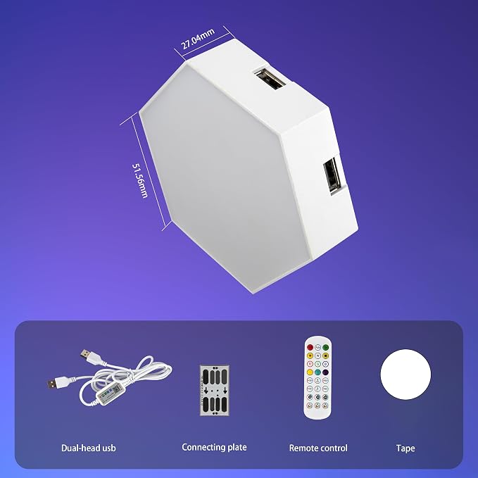 RGBIC Hexagon LED Wall Light Panels 12 Pack Smart Modular Lighting System Kit with App Control & Music Sync for Gaming Room Bedroom Home Decor Ambient Wall Lights - Image 4