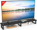 YAOHUOO 59" Large TV Riser for 32-75 inch TV, TV Riser Stand Shelf,Black | Steel Legs,Tabletop TV Stand Riser for Home Office,Fit TV/Monitor/Laptop/Soundbar,6.5"Height,Holds up to 120lbs by YAOHUOO