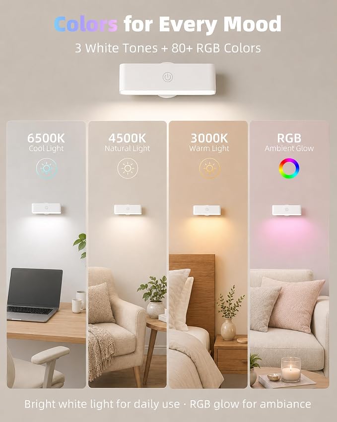 EZVALO Wireless RGB Light Bars, Rechargeable LED Mood Lights with Remote - Image 5