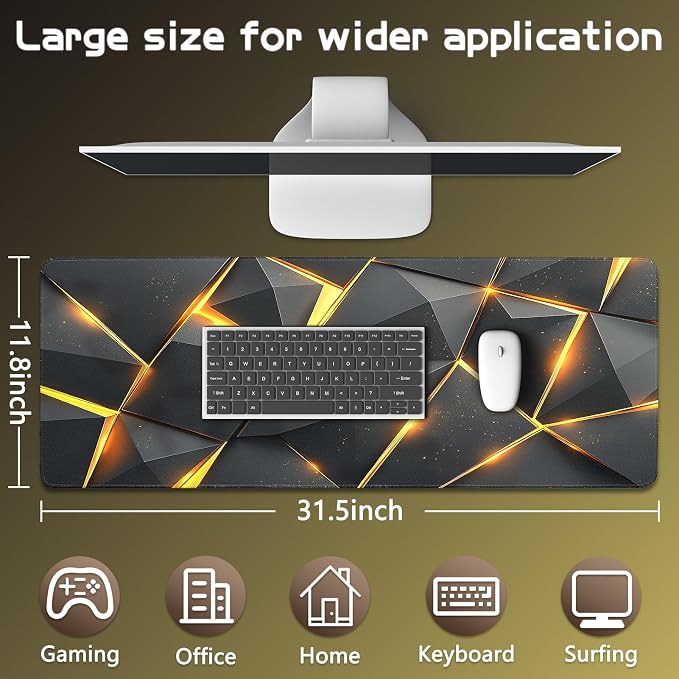 Mouse Pad Gaming - Desk Mat for Keyboard and Mouse - Large Mouse Pads for Desk, Gaming Mousepad with Non-Slip Base, Desks Pad (31.5" X 11.8") for Game, Office and Home - Image 5