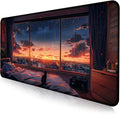 Sunset Night Cat Mouse Pad, Summer Night Scene Decoration Game Table Pad XL | Large Extended Mouse Pad; Full Desk Coverage; Waterproof Coating; Stable Anti-Slide Base For Gaming, Office, Study Daily Use by LQFIWSS