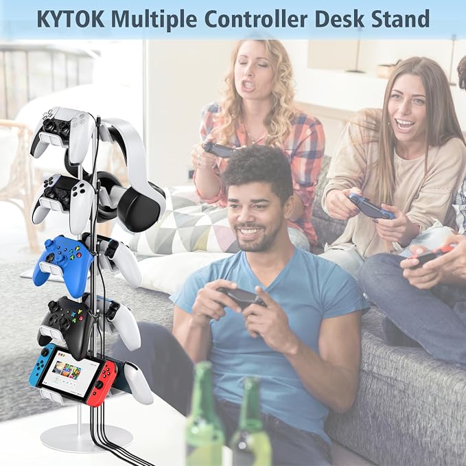 Kytok Gamer Gifts, Headset Stand 5 Tiers with Cable Organizer, Controller Stand Compatible with PS5/Xbox/Nintendo Switch/PS Portal/PS4, Headset Holder & Controller Holder for 10 Packs Controller - Image 7