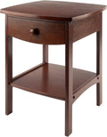 Winsome 22 x 18 x 18-Inch Wood Curved End Table/Night Stand with One Drawer, Brown (94918) by Winsome