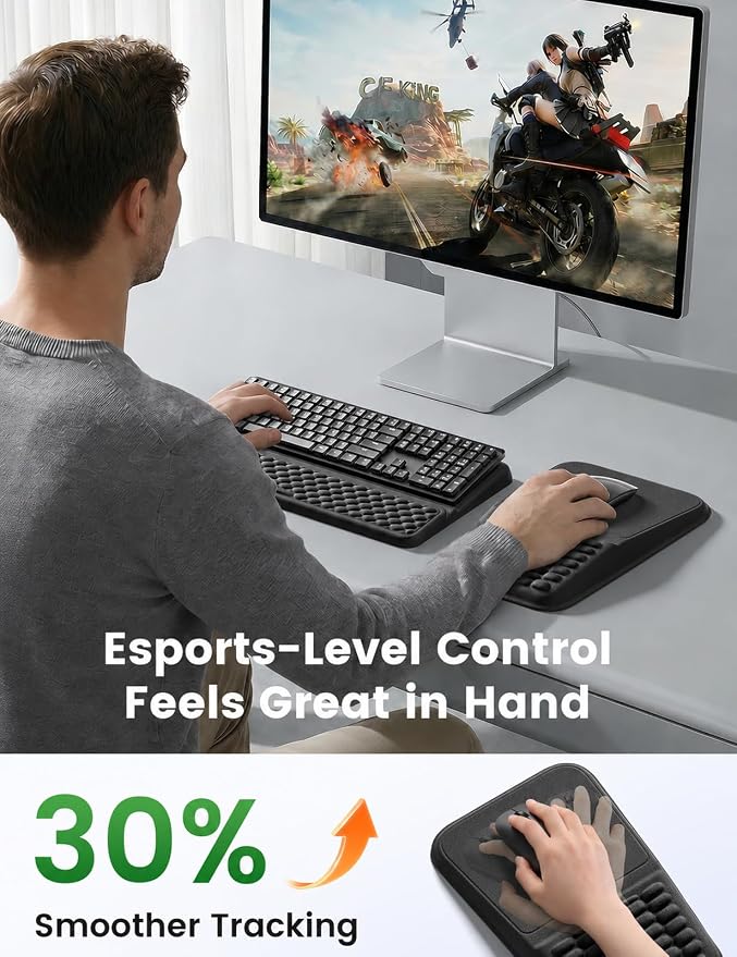 Vaydeer Keyboard Stand and Mouse Pad Set, Soft Memory Foam Wrist Rest - Image 4