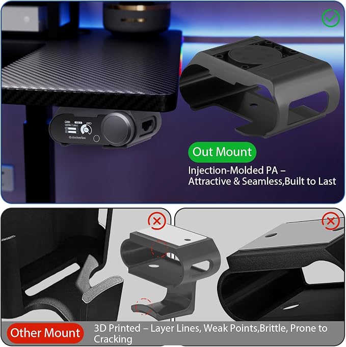 Under Desk Mount for SteelSeries Arctis Nova Pro, Elite and Omni Wireless Gaming Headset, Magnetic Holder for Arctis Nova Pro Wireless Base Station - Image 3