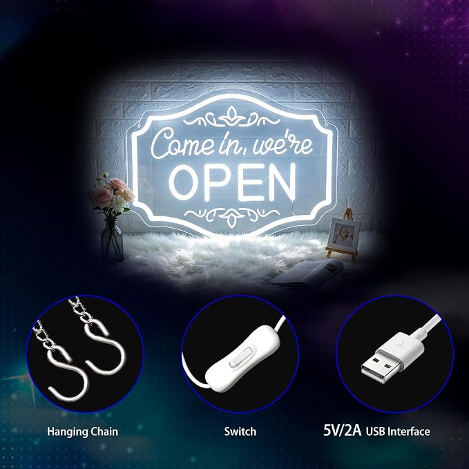 Neon Sign, Open Neon Signs for Wall Decor LED Signs Neon Light - Image 5