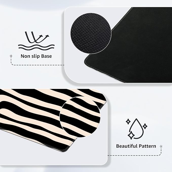 iCasso Gaming Mouse Pad (35.4x15.7 in), Keyboard Mouse Mat for Work, Curve | Large Stable Rubber Base Mousepad with Stitched Edges, Game, Office, Home - Image 4