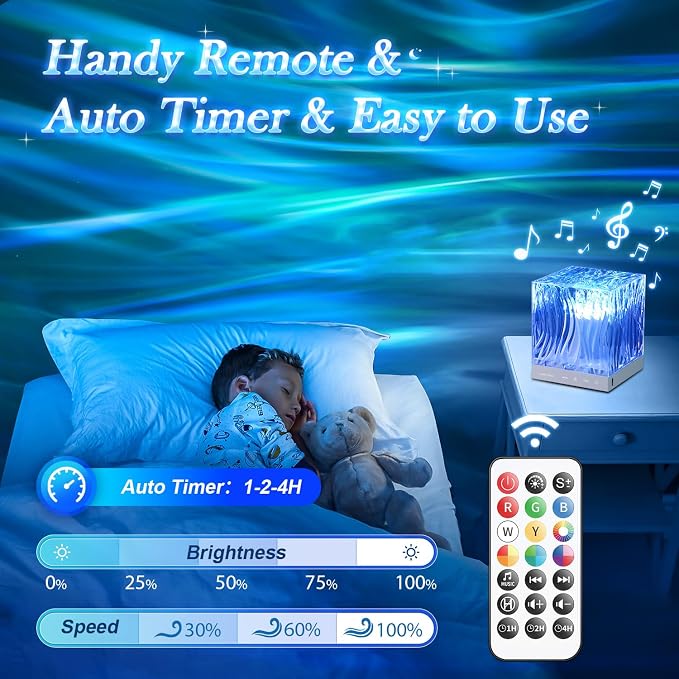 Mubarek Northern Lights for Bedroom,15 White Noise + Bluetooth Galaxy Light Projector,RGB Multi-Color Lamps for Night Stands Home Decor Living Room Night Light for Kids Gifts for Teen Girls - Image 5