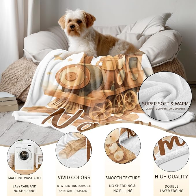 Ship Next Day, Custom Name Blanket - Printed in USA, Personalized Baby Blankets for Girls, Baby Blanket with Name, Ultra-Soft Cozy Fleece Blankets, Gifts for Boys & Girls Kids Teen Girl New Mom - Image 4