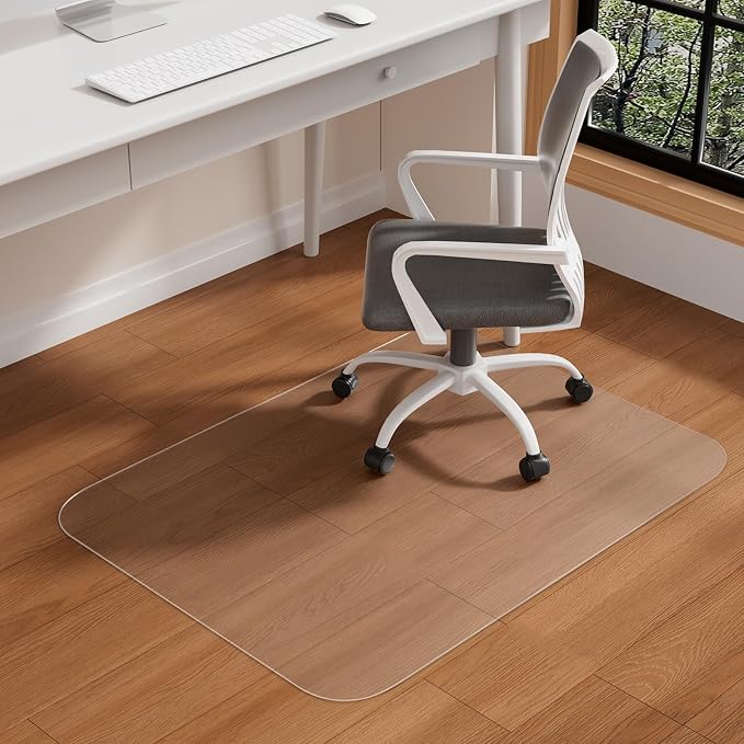 Tonaus Chair Mat for Hardwood Floor 30"×48"x0.07",Not for Carpet | 0.07"Thick,Transparent Chair Mat, PVC Floor Protector, Easy Glide, Scratch-Resistant, Rectangle, For Wood&Tile Floors by Tonaus