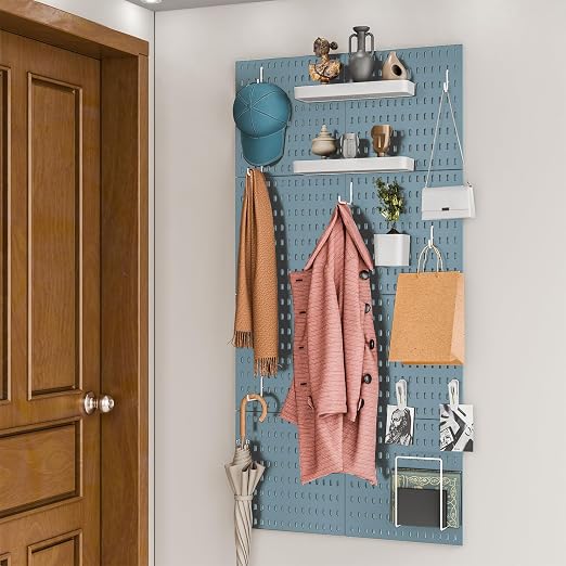 22"x22" Pegboard Combination Kit Wall Organizer Kit - 4 Panels & 14 Hooks for Kitchen, Bedroom, Office, Bathroom Storage - Image 3
