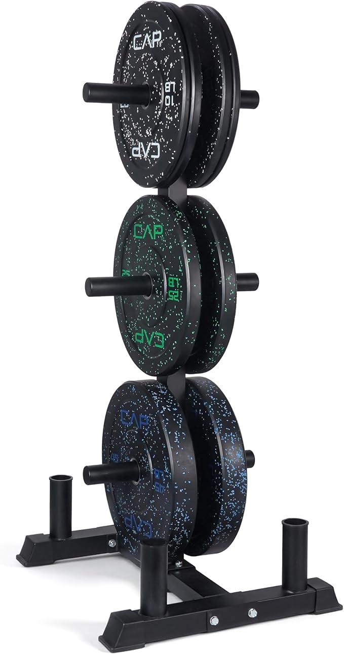 CAP 2-inch Olympic Bumper Plate Weight Set | 100-370 lbs | Multiple Colors | Storage Rack Optional by CAP