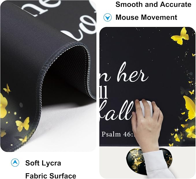 4 in 1 Mouse Pad and Keyboard Wrist Rest,Large Desk Mat,Coaster Set-Gold - Image 5
