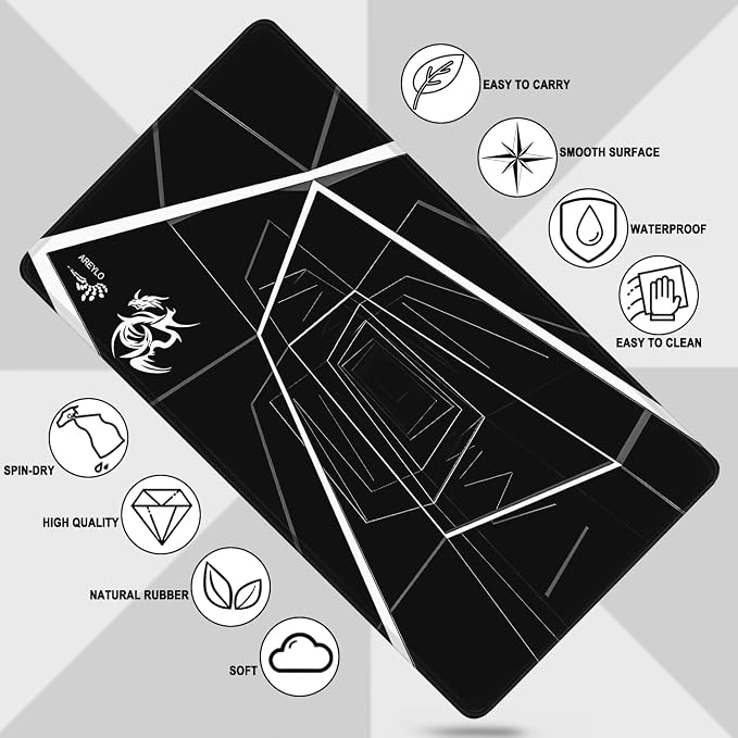 Mouse Pad Large, Waterproof Extra Large Gaming Mousepad with Stitched Edges, 31.5" x 15.7" Non-Slip Rubber Base Office Big Long Keyboard Pad for Office Gamer Home XXL, (Black Square) - Image 5