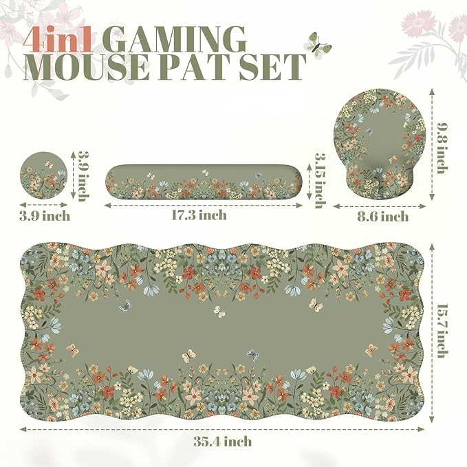 iCasso Keyboard Pad for Workspace, Green 35.4"x15.7" Desk Protector - Image 5