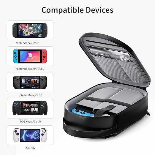 annapro Carrying Case for Switch 2 (2025)/Switch/ROG Xbox Ally X/Steam Deck OLED/Playstation Portal, Protective Hard Shell Travel Case for AC Adapter, Docking Station, Console and Game Accessories - Image 2