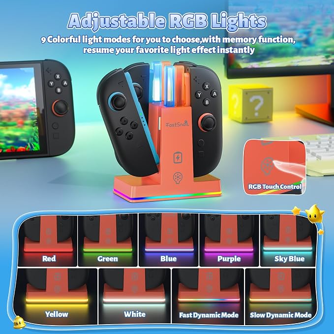 FASTSNAIL Switch 2 Controller Charger Dock for Nintendo Switch 2 for JoyCon - Image 2