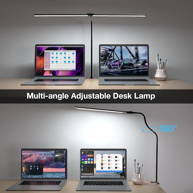 Hensam 31.5in Desk Lamps for Home Office, LED Desk Light with Clamp - Image 4