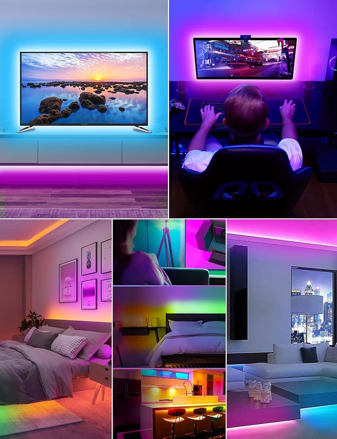 Daymeet LED TV Backlights, 9.8 ft USB Powered RGB Color Changing LED Strip Lights for 32-60 inch TVs with Remote Music Sync Bluetooth APP Control - Image 5
