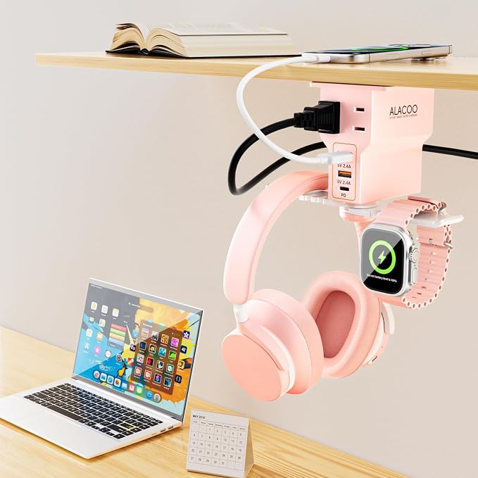 Multi-Function Desk Headphone Hanger Hook Gaming Office - Image 3