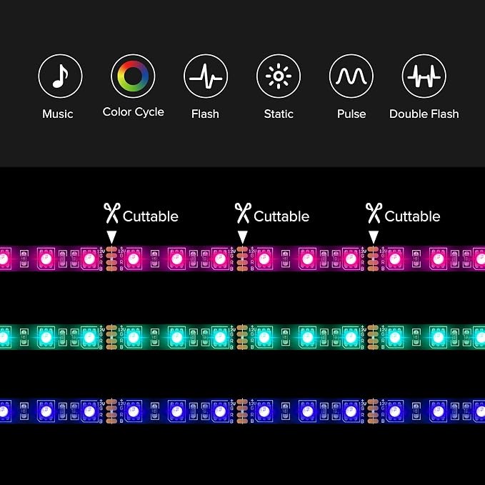 BTF-LIGHTING PC RGB Strip 4PCs 19.7in for 12V 4Pin LED Headers for ASUS Aura Sync, Gigabyte RGB Fusion, MSI Mystic Light - Image 2