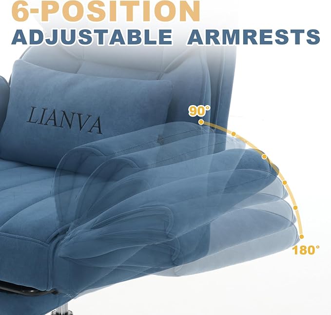 500LBS Big and Tall Office Chair, Ergonomic Cross Legged Desk Chair | Reclining Executive Desk Chair, High Back Computer Gaming Chair with Flip Armrests Lumbar Support Footrest,500lb Vanity Chair - Image 5