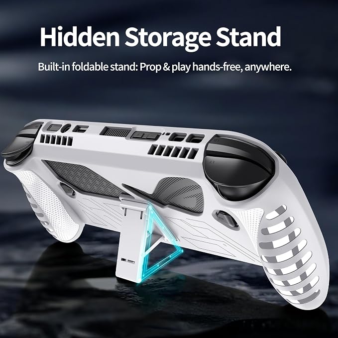 Protective Case with Kickstand for ASUS ROG Xbox Ally X 2025 - Shockproof TPU Cover with Stand, Non - Slip & Anti- Collision Handheld Game Console Accessories (White) - Image 3