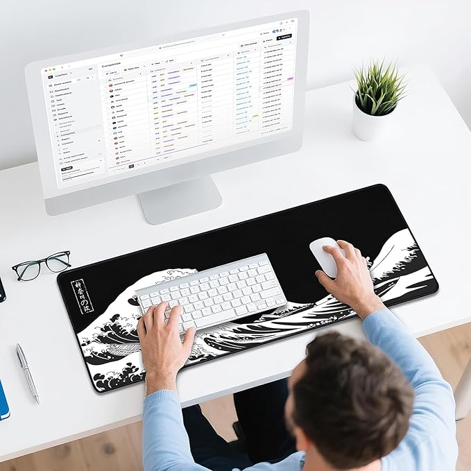 Mouse Pad Gaming - Desk Mat for Keyboard and Mouse - Kanagawa Large Mouse Pad for Desk, Japanese Sea Wave Mousepad (31.5 x 11.8inch) with Non-Slip Base, Desks Pad Mat for Game, Office and Home - Image 6