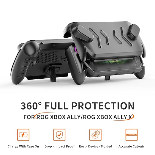 for ROG Xbox Ally/X TPU Protective Case with Detachable Front Shell, Non-Slip Anti-Scratch TPU Protective Cover for Xbox ROG Ally Handheld Game Console Protector with Stand & Strap - Image 2