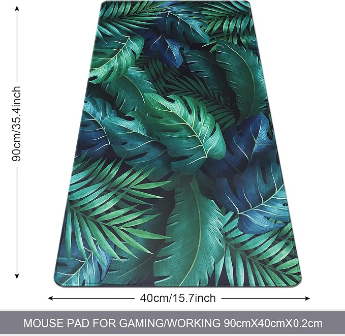 XXL Gaming Mouse Pad 35.4x15.7 Professional Large Mouse Pad & Computer Game Mouse Mat-90x40 Greenleaf - Image 2