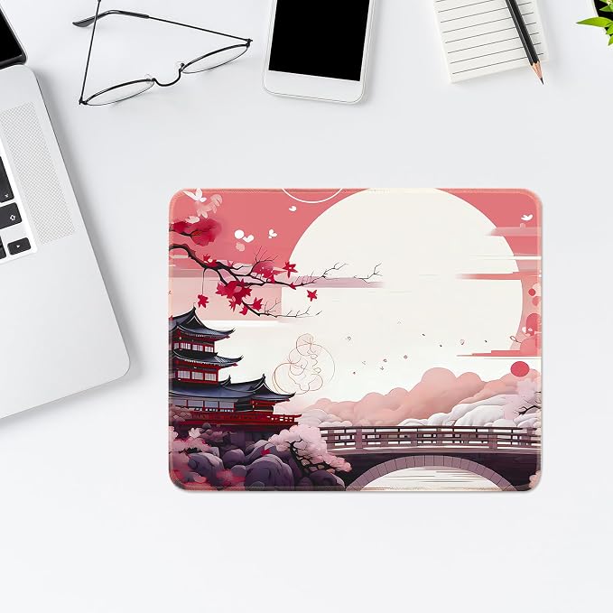 FreeNook Japanese Small Gaming Mouse Pad 10.2 x 8.3 in Computer Mouse Pad Anime Gaming Mousepad, Expanded Architecture Cute Desk Pad with Nop-Slip Suitable for Home Office - Image 3