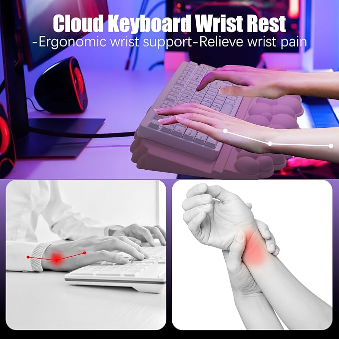 Wrist Rest with Keyboard Stand, Ergonomic Computer Wrist Support Pad - Image 2
