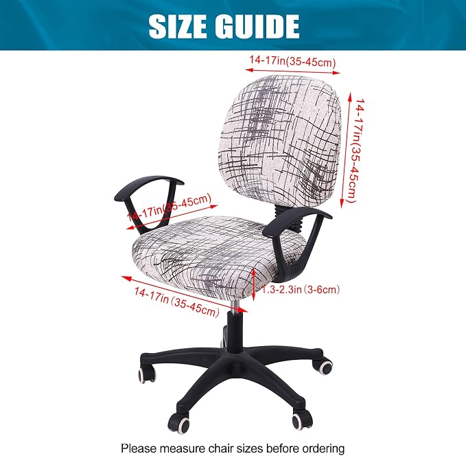 Smiry Stretch Printed Office Computer Desk Chair Covers for Seat & Backrest | Stretch Fit, Soft Fabric Universal Washable Removable, Anti-Dust Rotating Chair Slipcovers Protector - Image 4