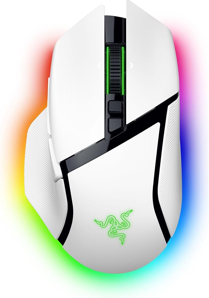 Razer Basilisk V3 Pro 35K Wireless Gaming Mouse, 140 Hr Battery, White | HyperScroll Tilt Wheel, 35K DPI Optical Sensor Gen 2, 13 Customizable Controls, Chroma RGB, Optical Switches Gen 3 by Unknown