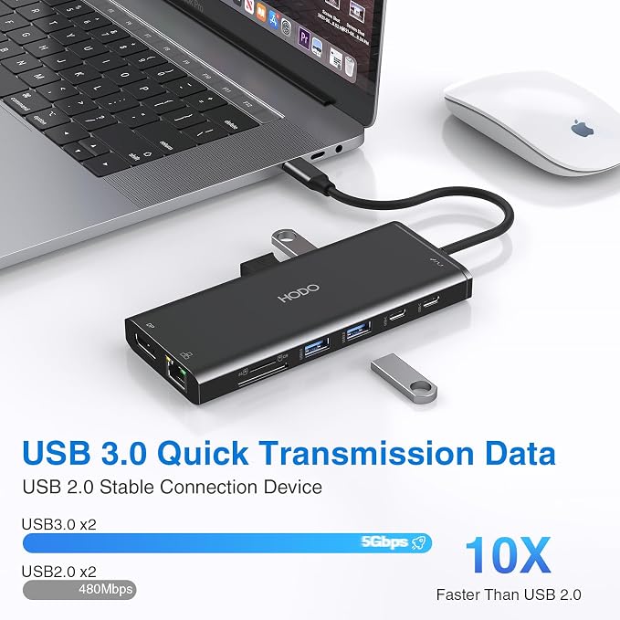 USB C Docking Station Dual Monitor,Laptop Docking Station 3 Monitors for HP - Image 6