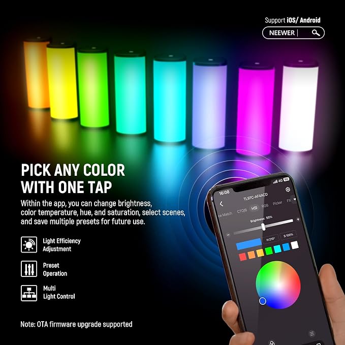 NEEWER TL97C Magnetic Handheld Light Wand with App Control - Image 5