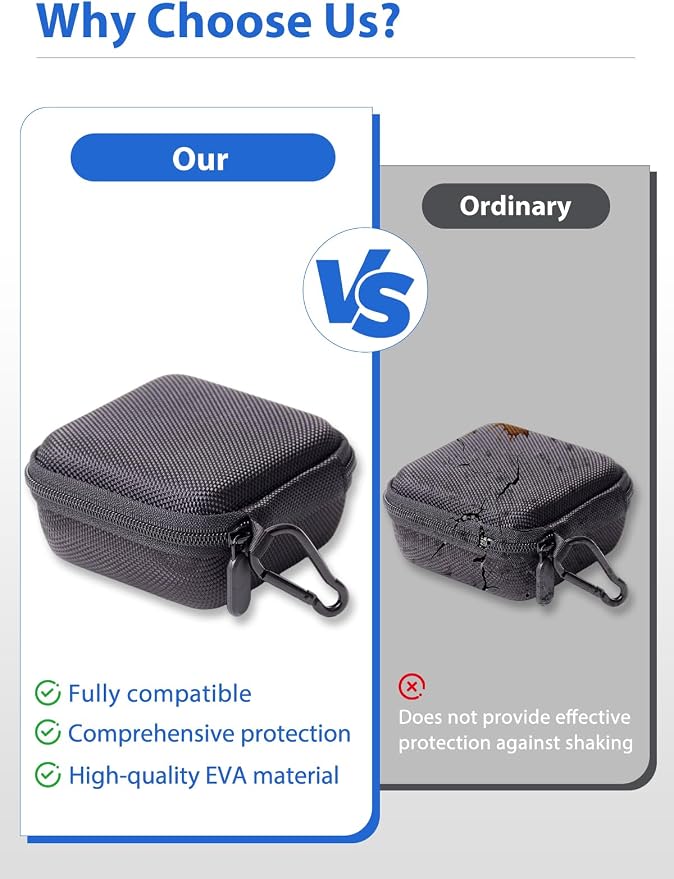 for Anbernic RG Rotate EVA Carrying Case, Hard Shell Travel Pouch with Soft Mesh Pocket, Shockproof Protective Bag with Lanyard & Metal Carabiner – Portable for Console & Accessories (Black) - Image 5