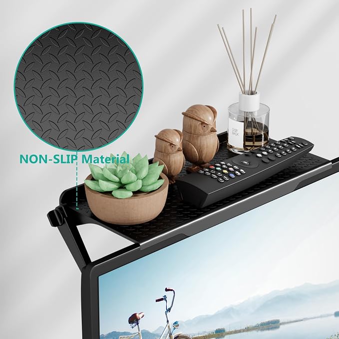 WALI Soundbar Mount, 2 Pieces No Drilling TV Top Shelf for Sound Bar, Universal Floating TV Monitor Shelf for Router, Sound Bar Mount Fits Samsung, Sony, LG, Bose, Up to 13.2Lbs, 11.8"x4.7"(TSP002-2B) - Image 6