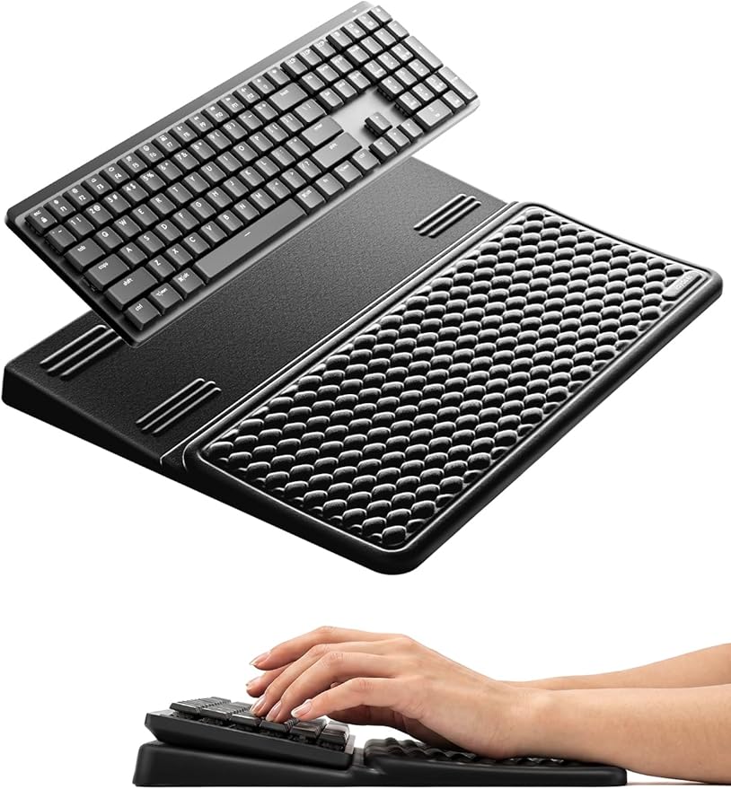 Vaydeer Keyboard Wrist Rest for Computer, Ergonomic Large Keyboard Mat Pad with Wrist Support, Soft Memory Foam Keyboard Stand for Desktop Gaming Home Office Carpal Tunnel Pain Relief by Vaydeer
