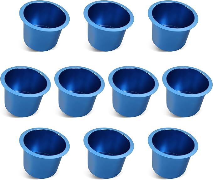 GSE Jumbo Aluminum Cup Holder for Casino Poker Tables, Blue, 10-Pack by GSEGamesSportsExpert