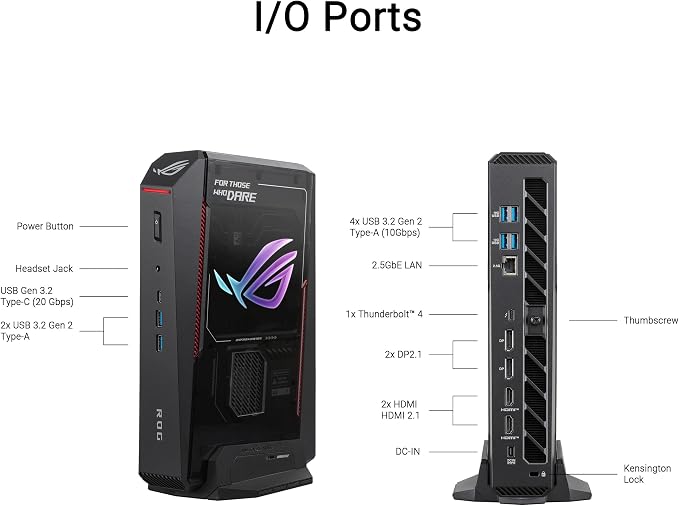 ROG NUC 16 AI Gaming Mini PC with Intel Core Ultra 9 290HX Plus, NVIDIA GeForce RTX 5080 Mobile GPU, 32GB DDR5 RAM, 1TB PCIe Gen4 SSD, Wi-Fi 7, Thunderbolt 4, Triple-Fan Cooling, 3-Year Warranty - Image 2