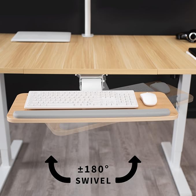 VIVO Light Wood Under Desk 25 x 10 inch Keyboard Tray, MOUNT-KB03C - Image 8