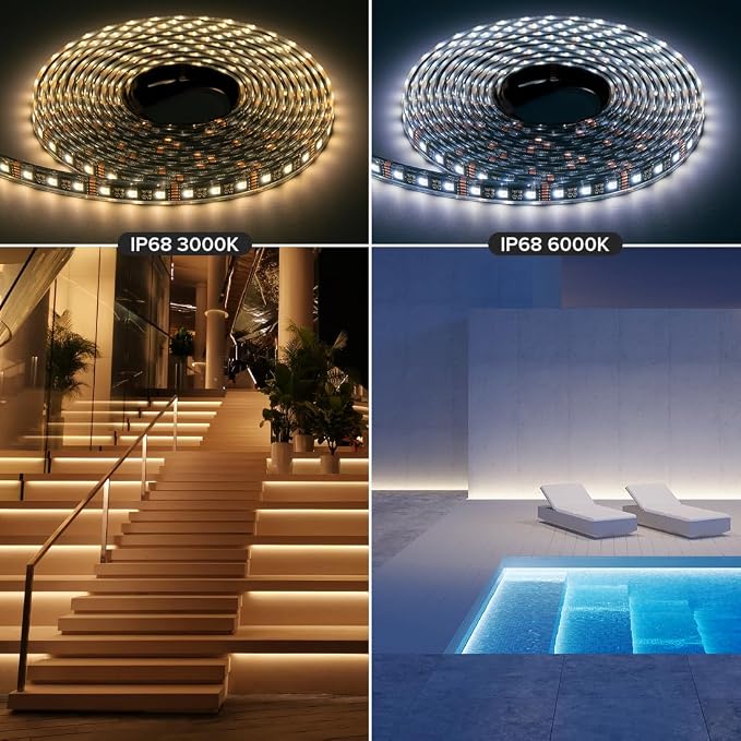 BTF-LIGHTING RGBW LED Strip IP68 Waterproof Cool White DC12V 16.4FT 300LED - Image 7