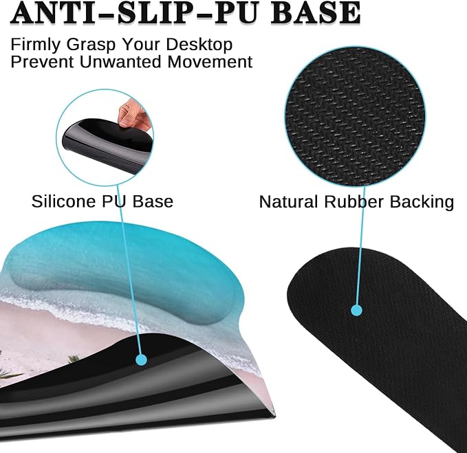 Britimes Ergonomic Mouse Pad Set with Wrist Rest, Ocean Blue - Image 7
