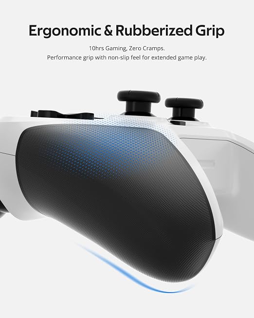 abxylute C5P Wireless Gaming Controller for PC/Switch/iOS/Android/PS3/PS4/Steam/MAC, 2.4 GHz Hall Effect Stick & Trigger Turbo-Remappable Back Buttons Rubberized Grip Console Layout Gamepad Vibration - Image 8