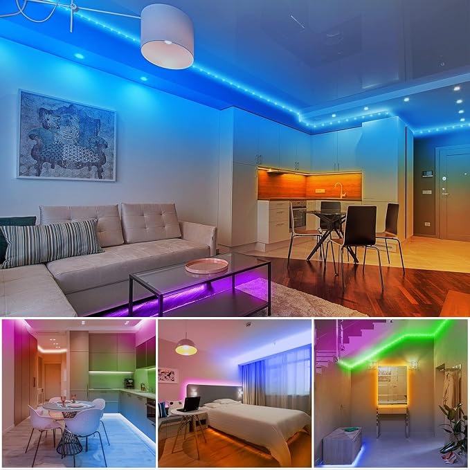 dalattin Led Lights for Bedroom 130ft (2 Rolls of 65.6ft), Led Strip Lights with Remote & App Control, LED Light Strips for Decorative Purposes - Image 7